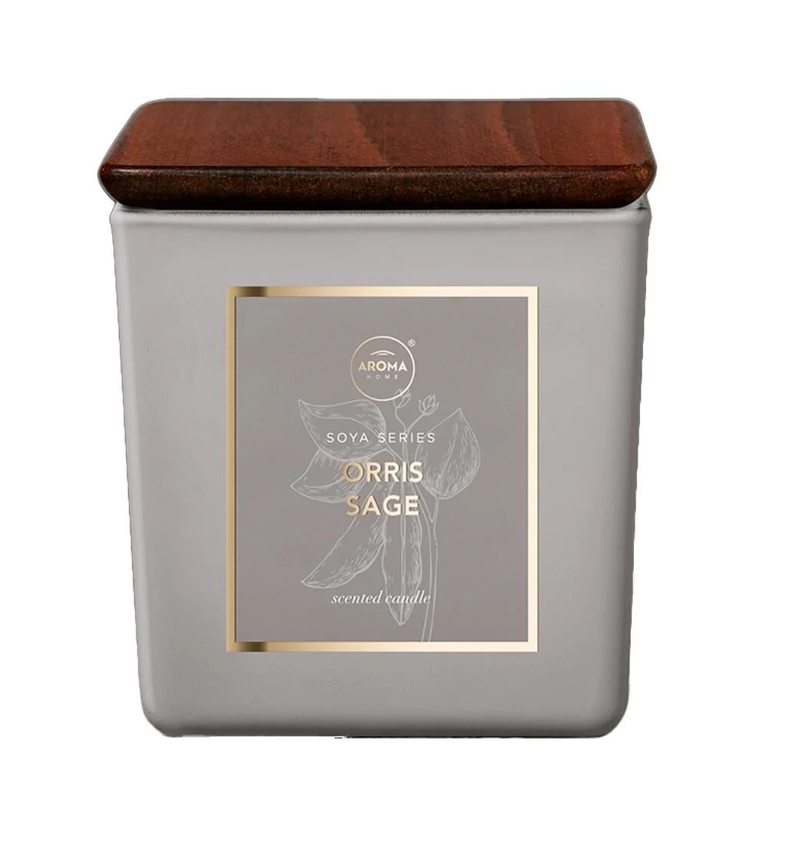 Αρωματικό Φυσικό Κερί Σόγιας Aroma Square Candle 85 /82mm - Ίριδα & Φασκόμηλο