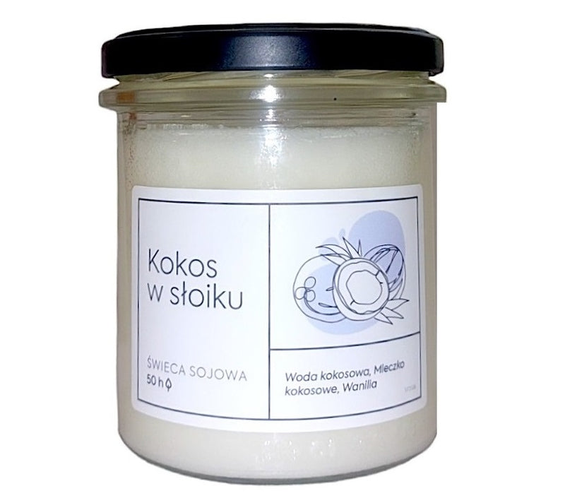 Αρωματικό Φυσικό Κερί Σόγιας Aroma Craft Candle 100/85mm - Καρύδα Σε Ένα Βάζο