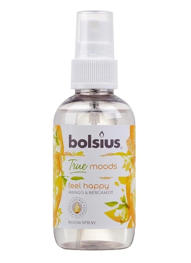 Αρωματικό Σπρέι Χώρου 75ml Bolsius True Moods - Feel Happy Μάνγκο και Περγαμόντο