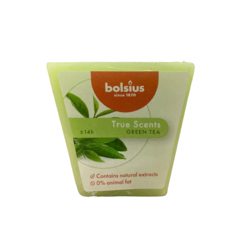 Αρωματικό Κεράκι Τετράγωνο 48/48mm Bolsius True Scents - Πράσινο Τσάι (Κιβώτιο 12τμχ)