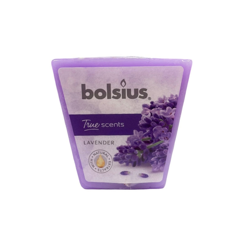 Αρωματικό Κεράκι Τετράγωνο 48/48mm Bolsius True Scents - Λεβάντα (Κιβώτιο 12τμχ)