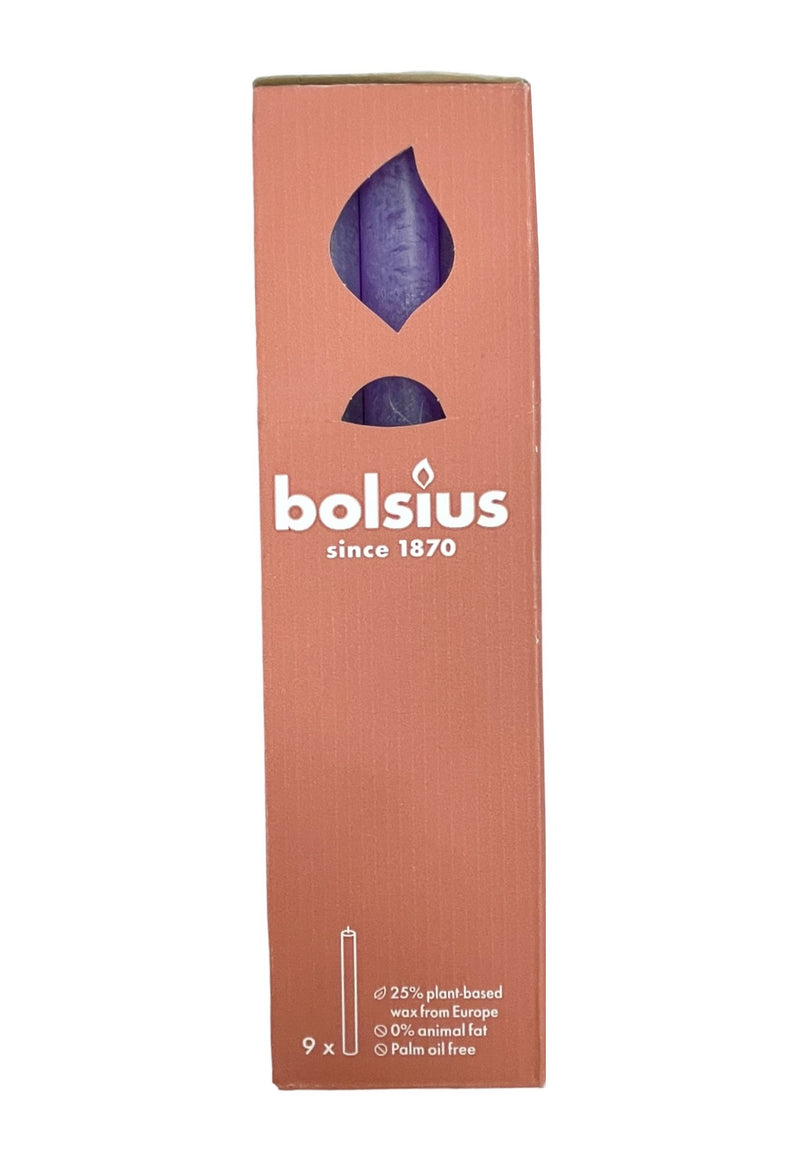 Κοντολάμπαδο - Κερί Κηροπηγίου Roustik 270/23mm Bolsius - Vibrant Purple (Κιβώτιο 9τμχ)