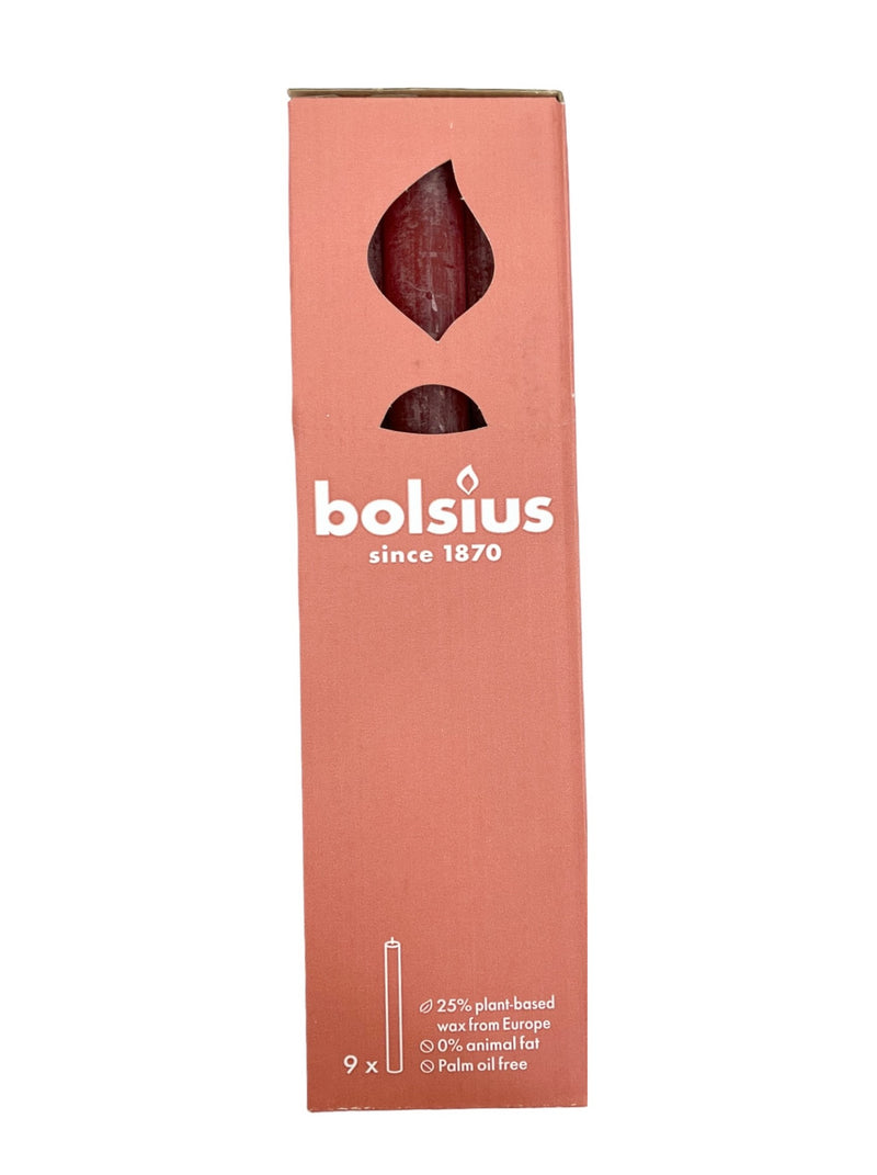 Κοντολάμπαδο - Κερί Κηροπηγίου Roustik 270/23mm Bolsius - Delicate Red (Κιβώτιο 9τμχ)