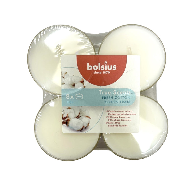 Αρωματικό Ρεσώ 8 Ωρών Clear Cup (Bolsius True Scents) 8άδα - Fresh Cotton