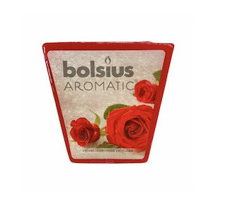 Αρωματικό Κεράκι Τετράγωνο 48/48mm Bolsius Aromatic - Βελούδινο Τριαντάφυλλο (Κιβώτιο 12τμχ)