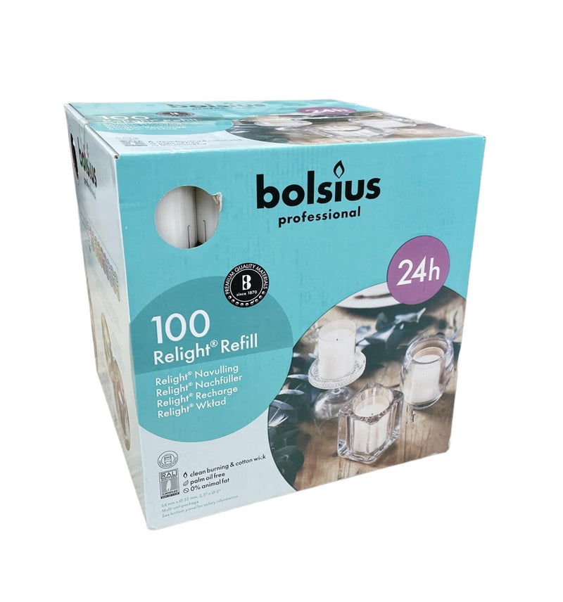 Ποτήρι Relight Refill 100άδα Bolsius Professional 24 Ωρών - Διάφανο